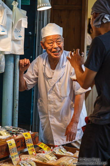 Man at the Tokyo Tsukiji fish market