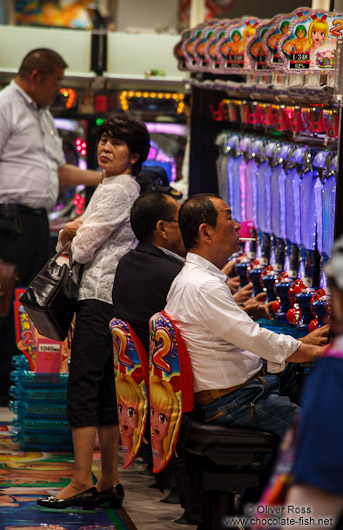 Pachinko players in Tokyo