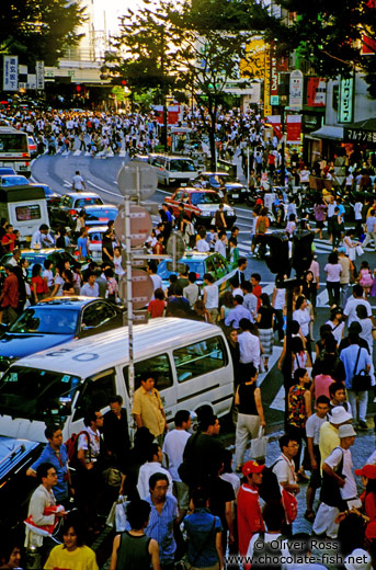 Shopping on a Saturday afternoon in Tokyo`s Shibuya district