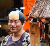 Travel photography:`Samurai´ in Tokyo Asakusa, Japan