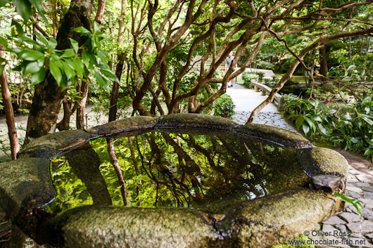 Water basin at Kyoto`s Honenin Temple