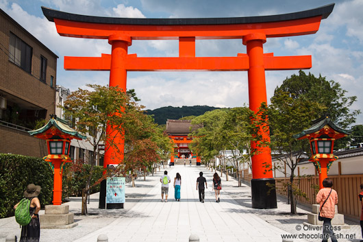 Entrance gate to Kyoto`s Inari shrine