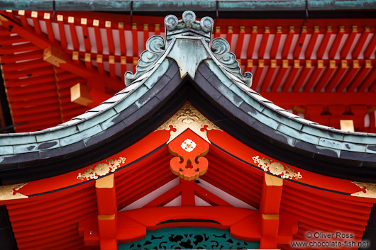 Roof details at Kyoto`s Inari shrine
