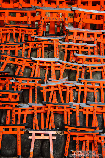 Miniature torii at Kyoto`s Inari shrine