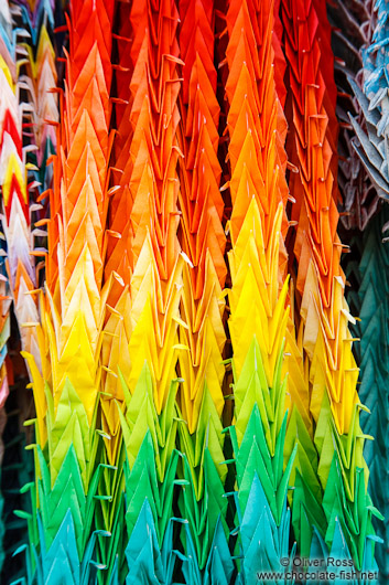 Colourful paper cranes at Kyoto´s Inari shrine