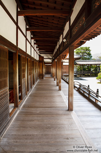 Wooden walkway outside the Shinden at Kyoto´s Ninnaji temple