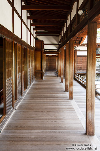 Wooden walkway outside the Shinden at Kyoto´s Ninnaji temple