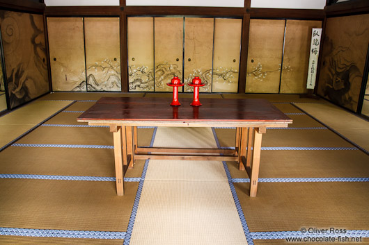 Interior of the Kuri (main temple building) at Kyoto´s Ryoanji temple