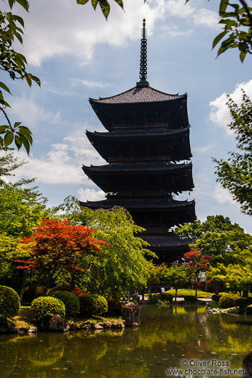 The five-storied pagoda at Kyoto´s Toji temple is the tallest wooden structure in Japan