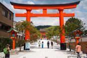 Travel photography:Entrance gate to Kyoto`s Inari shrine, Japan