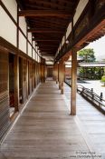 Travel photography:Wooden walkway outside the Shinden at Kyoto´s Ninnaji temple, Japan