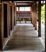 Travel photography:Wooden walkway at Kyoto´s Ninnaji temple, Japan