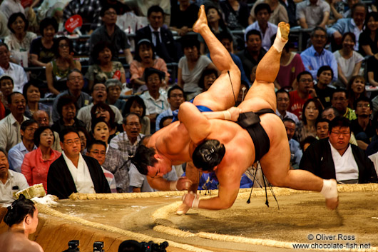 Close call at the Nagoya Sumo Tournament