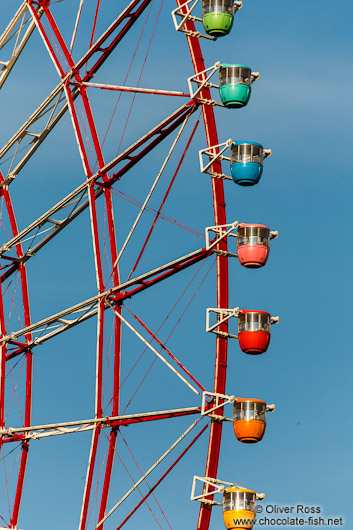 Colourful gondolas of the Tokyo Ferris Wheel