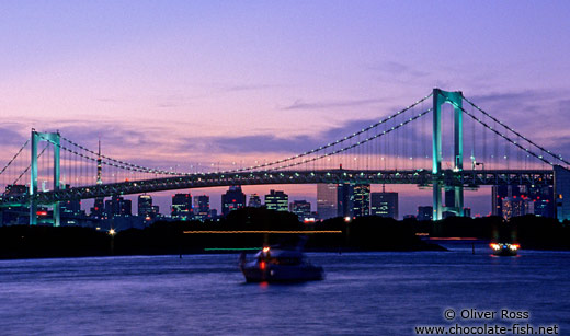 Sunset over Tokyo harbour
