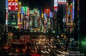 Travel photography:Busy street in Tokyo`s Shinjuku district, Japan