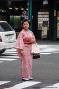 Travel photography:Girl in Kimono in Kyoto´s Gion district, Japan