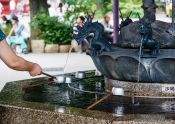 Travel photography:Water fountain at the Senso-ji temple in Tokyo Asakusa, Japan