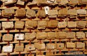 Travel photography:Wooden wishboards at Tokyo`s Yasukuni shrine, Japan