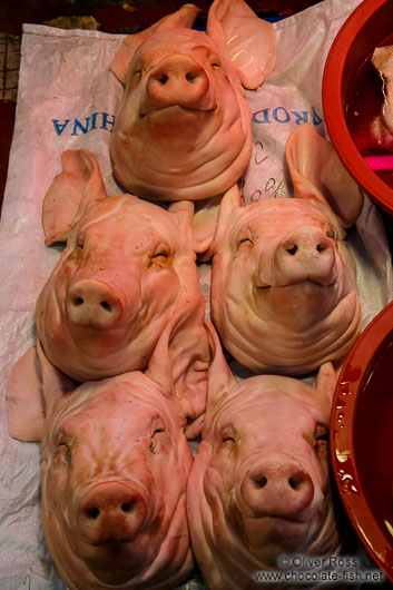Pig heads at Gyeongju market