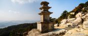 Travel photography:Three storied pagoda at Yongjangsa in the Namsan mountains, South Korea