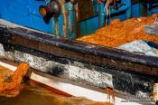 Travel photography:Local fishermen bring out clay to mitigate the effects of a harmful algal bloom event, South Korea