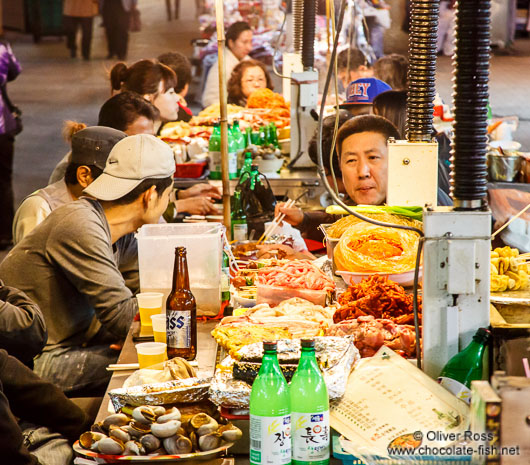 Street restaurant at the Seoul night market