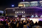 Travel photography:Audience of the Seoul fashion week, South Korea