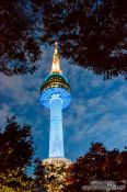 Travel photography:Seoul North Tower by night, South Korea