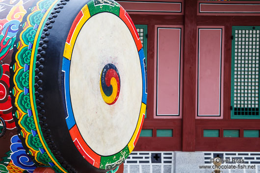 Giant drum in Seoul`s Gyeongbokgung palace