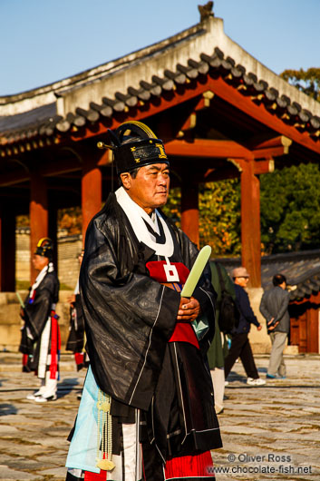 Man at the Jongmyo Royal Shrine in Seoul