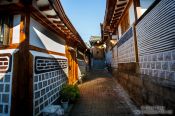 Travel photography:Street in Seoul`s Bukchon Hanok village, South Korea