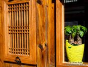 Travel photography:Window in Seoul`S Bukchon Hanok village, South Korea