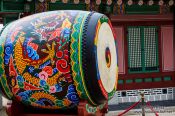 Travel photography:Giant drum in Seoul`s Gyeongbokgung palace, South Korea