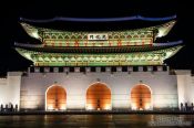 Travel photography:Seoul Gyeongbokgung palace by night, South Korea