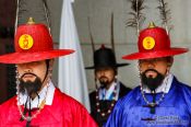 Travel photography:Seoul Gyeongbokgung palace guards, South Korea