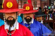 Travel photography:Seoul Gyeongbokgung palace guards, South Korea