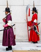 Travel photography:Seoul Gyeongbokgung palace guards, South Korea