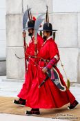 Travel photography:Seoul Gyeongbokgung palace guards, South Korea