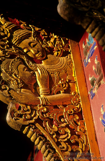 Facade detail at Wat Xieng Thong in Luang Prabang