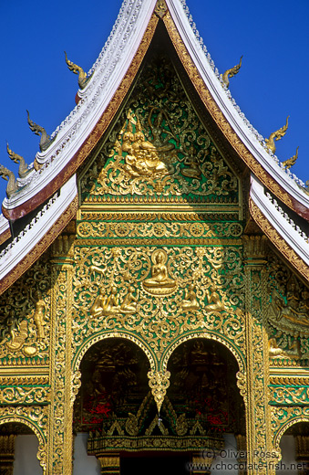 Haw Pha Bang temple facade detail in Luang Prabang