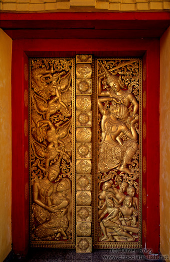 Door at Wat Mixai in Vientiane