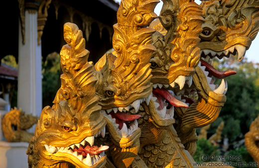 Temple dragons at Wat Si Saket in Vientiane