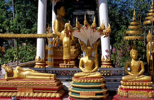 Buddha statues at Wat Ong Teu Mahawihan in Vientiane