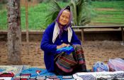 Travel photography:Woman at Luang Prabang market, Laos