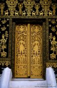 Travel photography:Door at the Haw Pha Bang temple, Luang Prabang, Laos