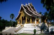 Travel photography:Haw Pha Bang temple inside the Royal Palace compound in Luang Prabang, Laos