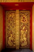 Travel photography:Door of the Wat Mixai temple in Vientiane, Laos