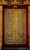 Travel photography:Door of the Wat Mixai temple in Vientiane, Laos