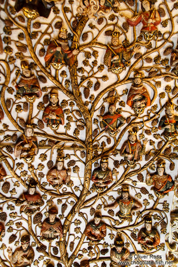 Ceiling decorations in the church in Oaxaca